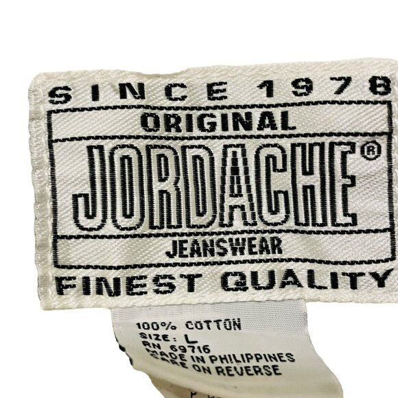 Vintage Jordache Jean Jacket Coat Hand Painted Floral Design White Size Large - Picture 6 of 11